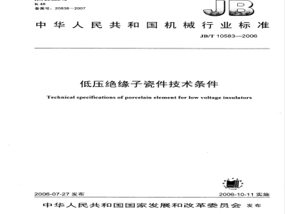 JB/T 10583-2006 低压绝缘子瓷件技术条件