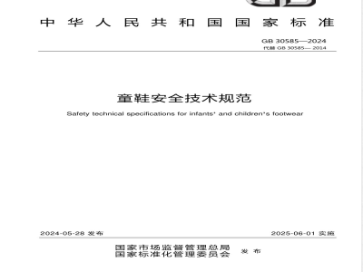 GB 30585-2024童鞋安全技术规范 