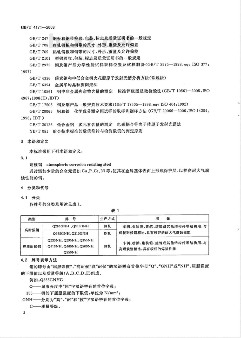 GB/T 4171-2008 耐候结构钢 GB/T 4171-2008 耐候结构钢