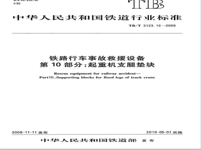 TB/T 3123.10-2009 铁路行车事故救援设备 第10部分：起重机支腿垫块