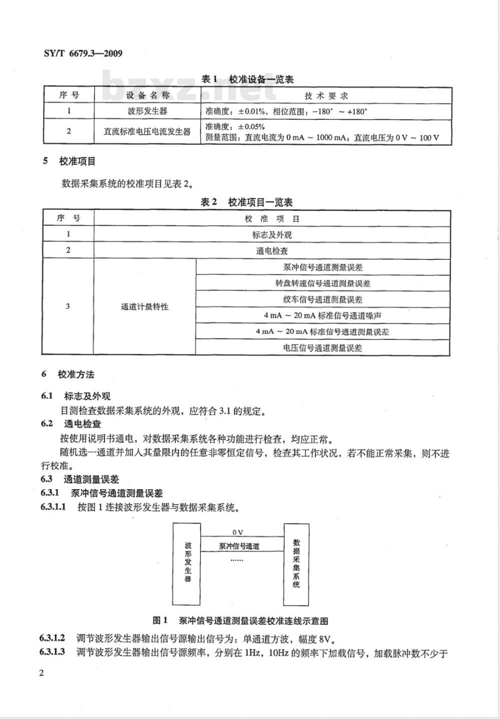 SY/T 6679.3-2009 综合录井仪校准方法 第3部分：数据采集系统