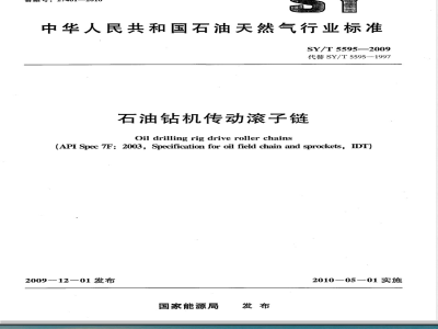 SY/T 5595-2009 石油钻机传动滚子链