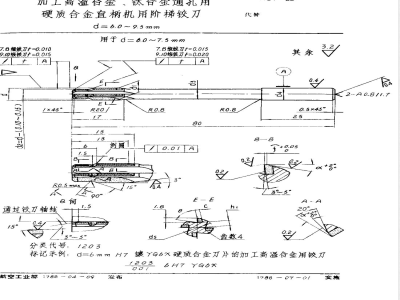 HB 4151-1988 加工高温合金、钛合金通孔用硬质合金直柄机用阶梯铰刀 ｄ＝６．０~９．５ｍｍ