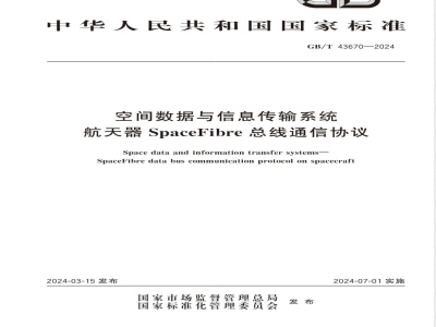 GB/T 43670-2024空间数据与信息传输系统 航天器SpaceFibre总线通信协议 