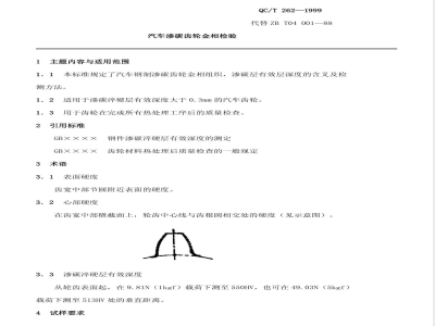 QC/T 262-1999 汽车渗碳齿轮金相检验