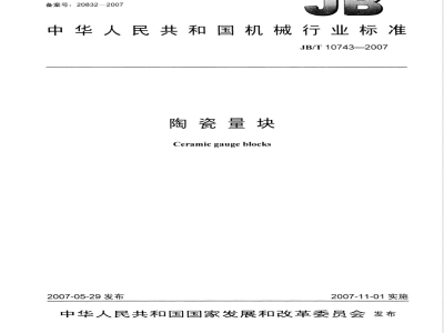 JB/T 10743-2007 陶瓷量块