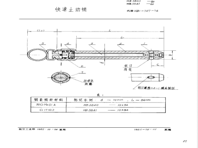 HB 5840-5841-1983 快速止动销