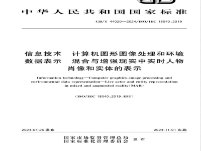 GB/T 44020-2024信息技术 计算机图形图像处理和环境数据表示 混合与增强现实中实时人物肖像和实体的表示 