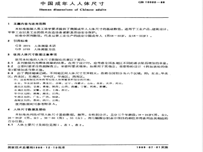 GB/T 10000-1988E 中国成年人人体尺寸