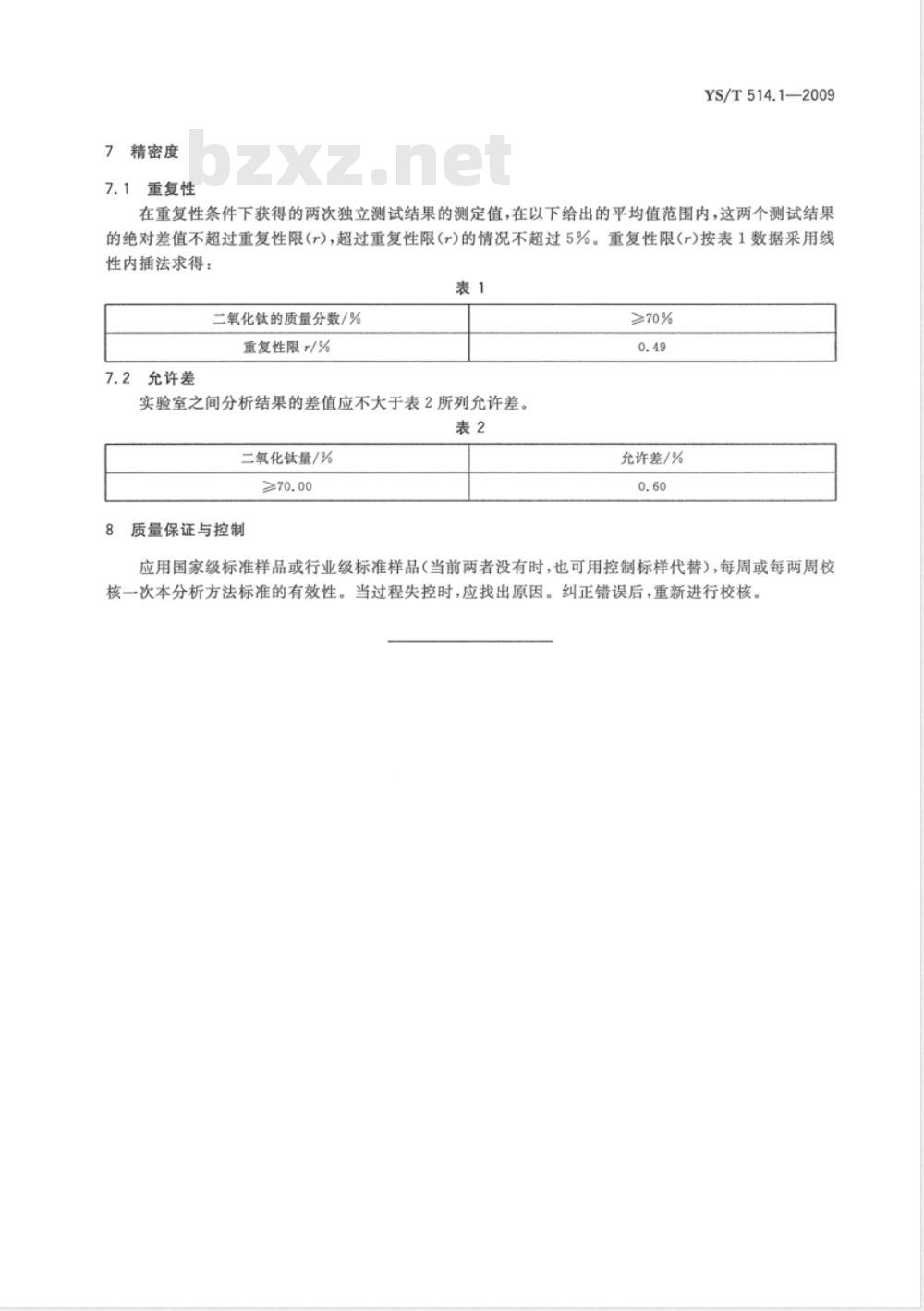 YS/T 514.1-2009 高钛渣、金红石化学分析方法 第1部分:二氧化钛量的测定 硫酸铁铵滴定法 YS/T 514.1-2009 高钛渣、金红石化学分析方法 第1部分:二氧化钛量的测定 硫酸铁铵滴定法