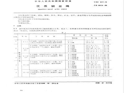 GB 8918-1988 优质钢丝绳