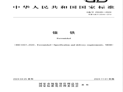 GB/T 25049-2024镍铁 