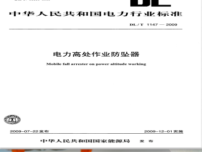 DL/T 1147-2009 电力高处作业防坠器