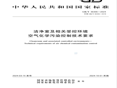 GB/T 36306-2024洁净室及相关受控环境 空气化学污染控制技术要求 