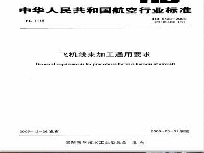 HB 6438-2005 飞机线束加工通用要求