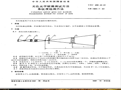 GB 7962.7-1987 无色光学玻璃测试方法 条纹度检测方法