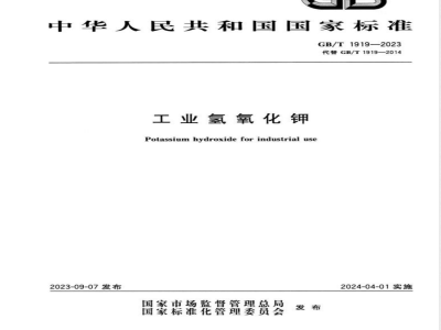 GB/T 1919-2023工业氢氧化钾 