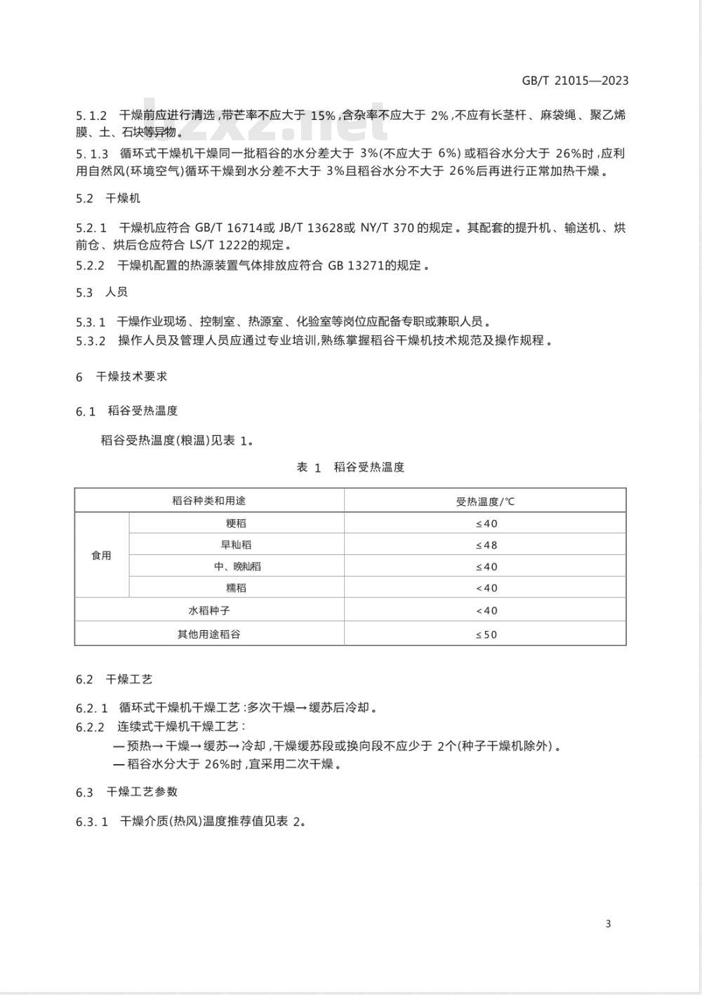 GB/T 21015-2023稻谷干燥技术规范 GB/T 21015-2023稻谷干燥技术规范