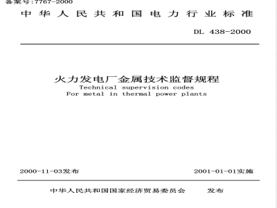 DL 438-2000 火力发电厂金属技术监督规程