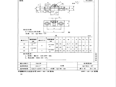 QJ 98A-1997 机床夹具零件及部件 支座