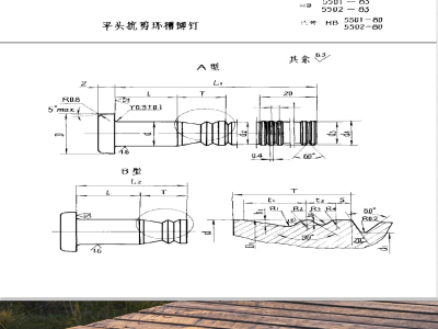HB 5501-1983 平头抗剪环槽铆钉