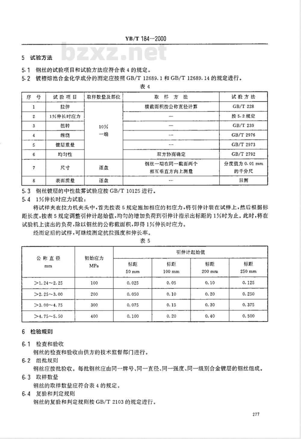 YB/T 184-2000 钢芯铝绞线用稀土锌铝合金镀层钢丝