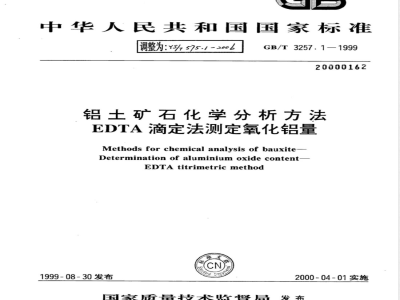 YS/T 575.1-2006 铝土矿石化学分析方法 EDTA滴定法测定氧化铝量