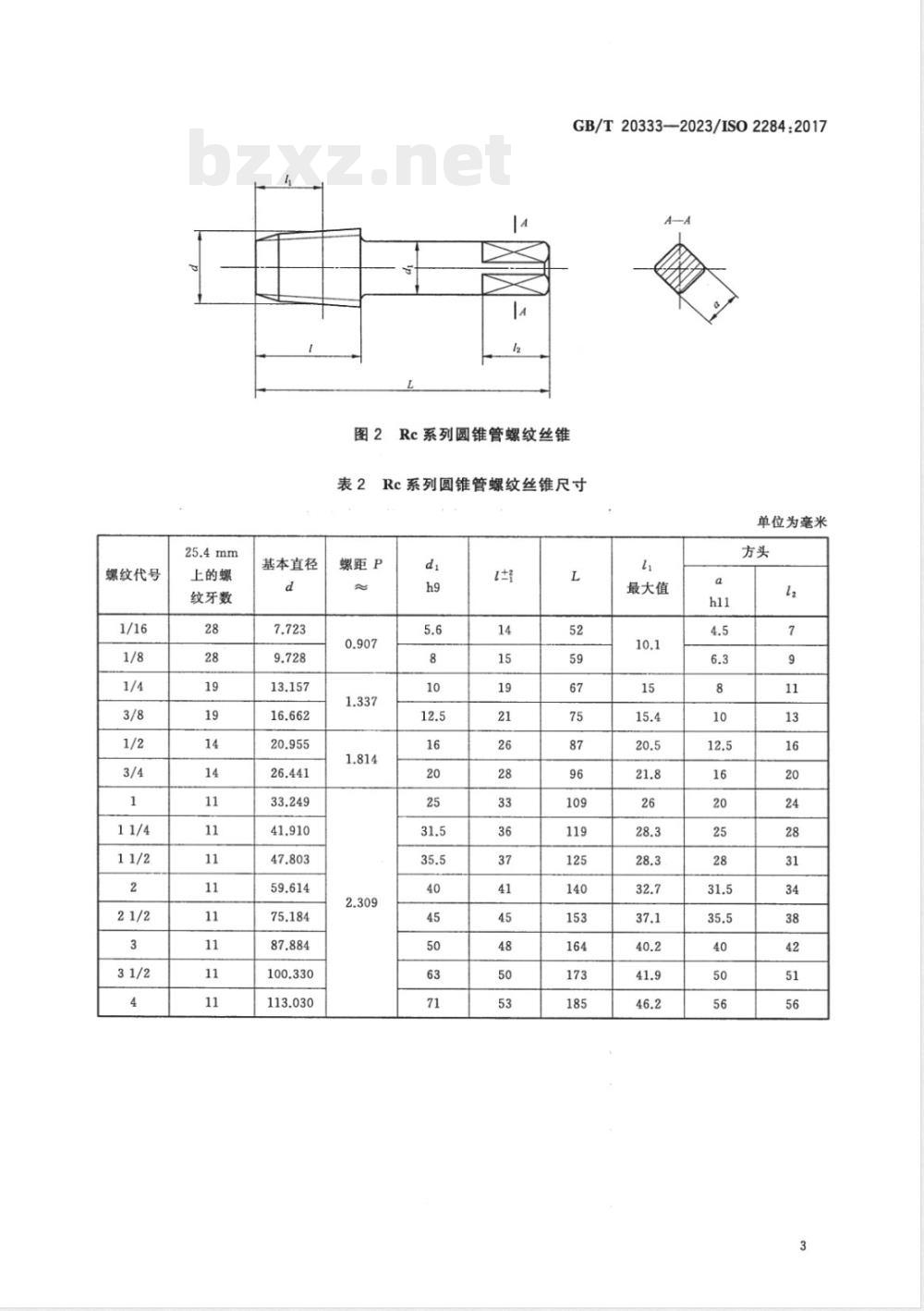 GB/T 20333-2023圆柱和圆锥管螺纹丝锥的基本尺寸和标志 GB/T 20333-2023圆柱和圆锥管螺纹丝锥的基本尺寸和标志