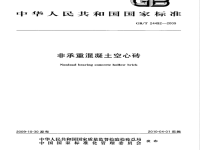 GB/T 24492-2009  非承重混凝土空心砖