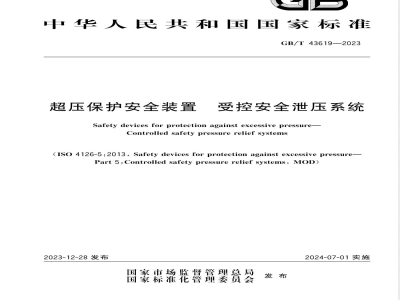 GB/T 43619-2023超压保护安全装置 受控安全泄压系统 
