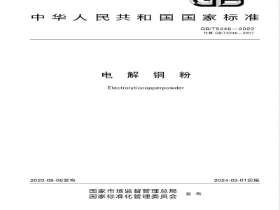 GB/T 5246-2023电解铜粉 