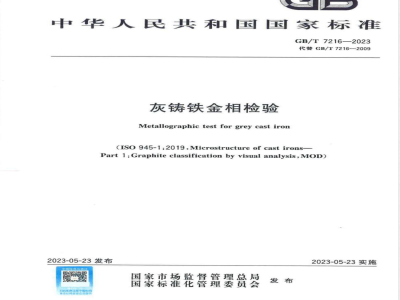 GB/T 7216-2023灰铸铁金相检验 