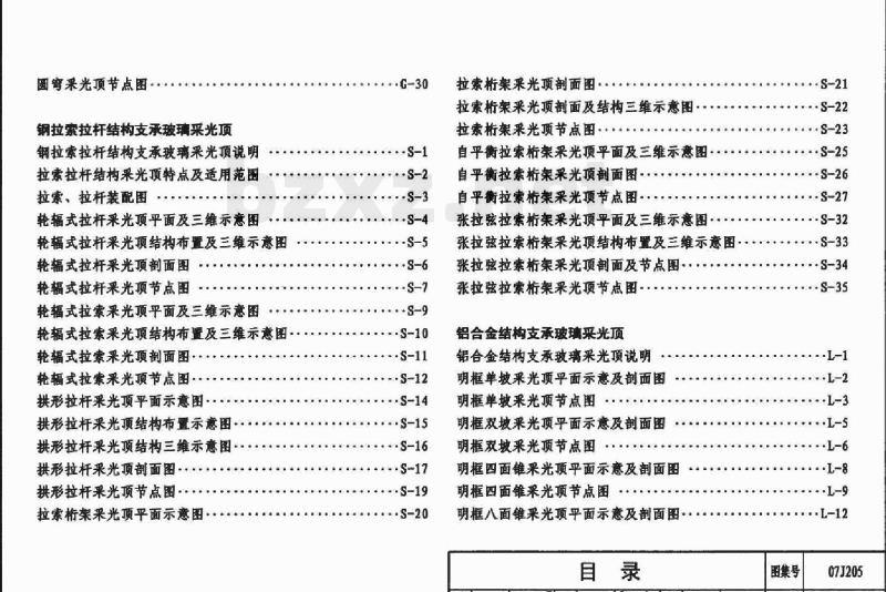 07J205 玻璃采光顶 07J205 玻璃采光顶