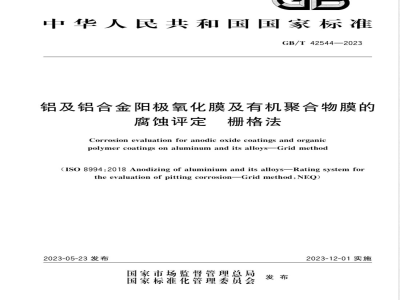 GB/T 42544-2023铝及铝合金阳极氧化膜及有机聚合物膜的腐蚀评定 栅格法 