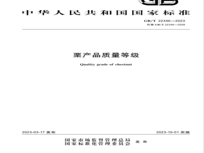 GB/T 22346-2023栗产品质量等级 