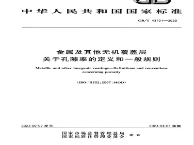 GB/T 43101-2023金属及其他无机覆盖层 关于孔隙率的定义和一般规则 