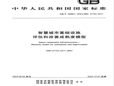 GB/T 42883-2023智慧城市基础设施 评估和改善成熟度模型 