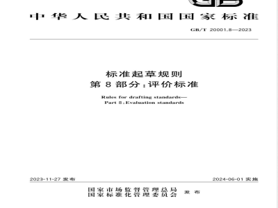 GB/T 20001.8-2023标准起草规则 第8部分：评价标准 