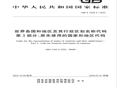 GB/T 2659.3-2023世界各国和地区及其行政区划名称代码 第3部分：原先使用的国家和地区代码 