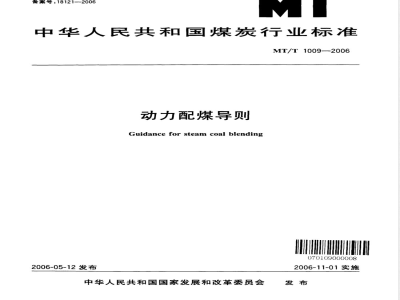 MT/T 1009-2006 动力配煤导则