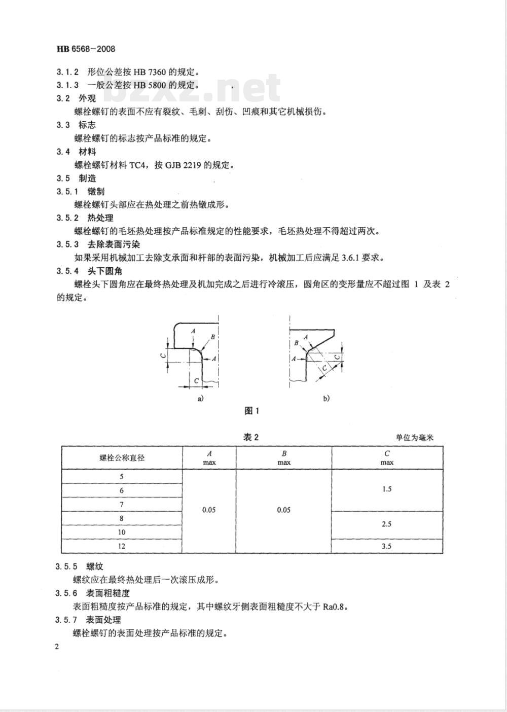 HB 6568-2008 强度等级1100MPaMJ螺纹钛合金螺栓螺钉通用规范 HB 6568-2008 强度等级1100MPaMJ螺纹钛合金螺栓螺钉通用规范