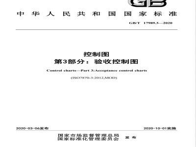 GB/T 17989.3-2020控制图 第3部分：验收控制图 