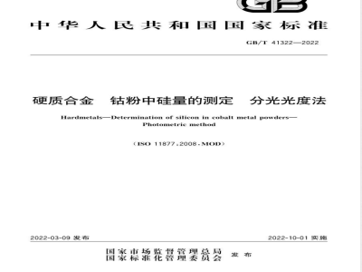 GB/T 41322-2022硬质合金 钴粉中硅量的测定 分光光度法 