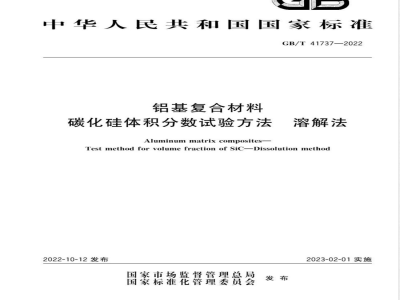 GB/T 41737-2022铝基复合材料 碳化硅体积分数试验方法 溶解法 