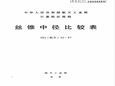 JJG 32-1987 丝锥中径比较表检定规程