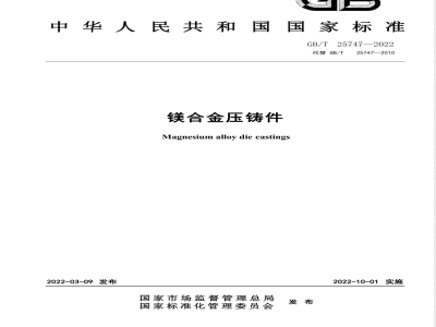 GB/T 25747-2022镁合金压铸件 