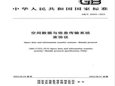 GB/T 42644-2023空间数据与信息传输系统 束协议 