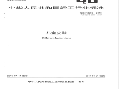 QB/T 2880-2016儿童皮鞋 