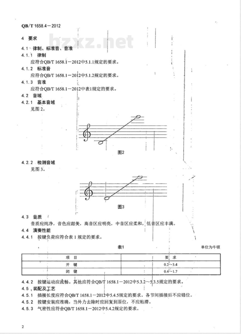 QB/T 1658.4-2012高音双簧管 QB/T 1658.4-2012高音双簧管