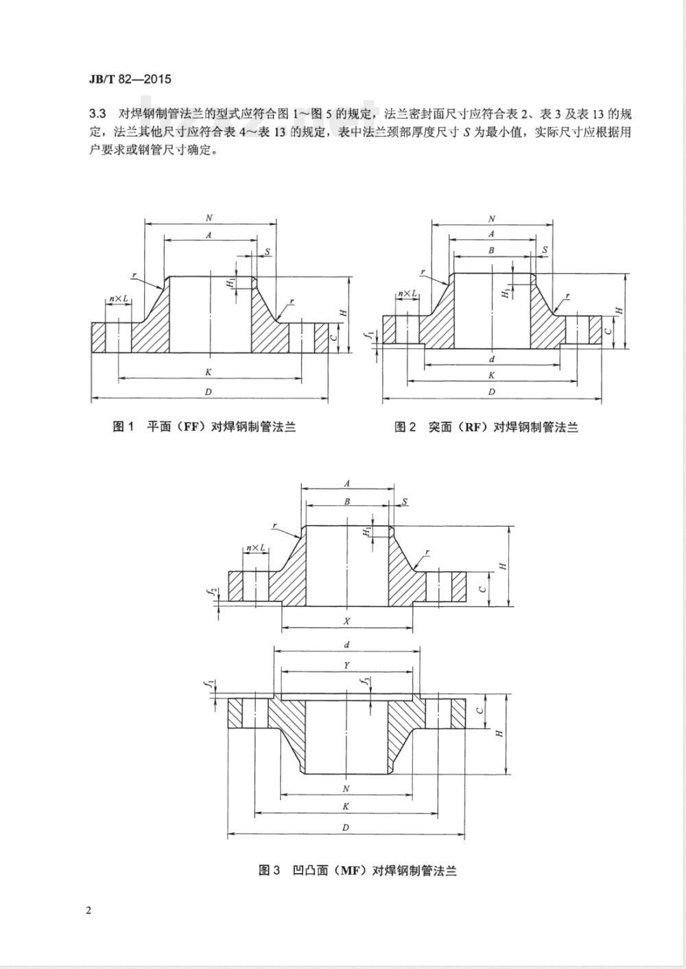 JB/T 82-2015对焊钢制管法兰 JB/T 82-2015对焊钢制管法兰